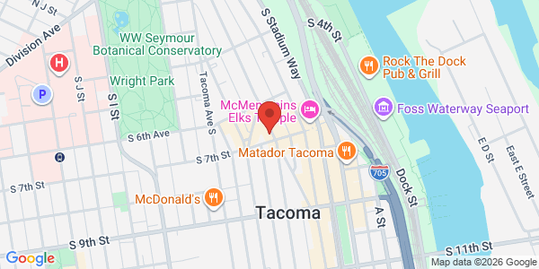 Map of Prohibition Cellars Tacoma Tasting Room